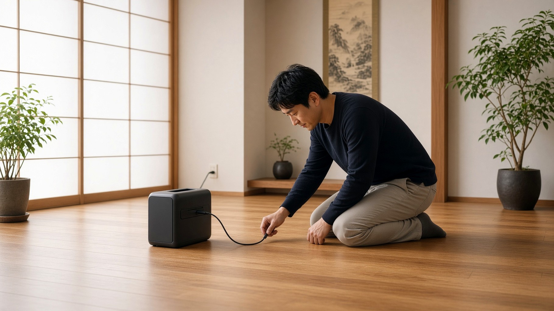余白を取って充電するポータブル電源